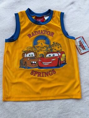 Disney Cars Radiator Springs Yellow & Blue Kids One-Piece Tank Size 8